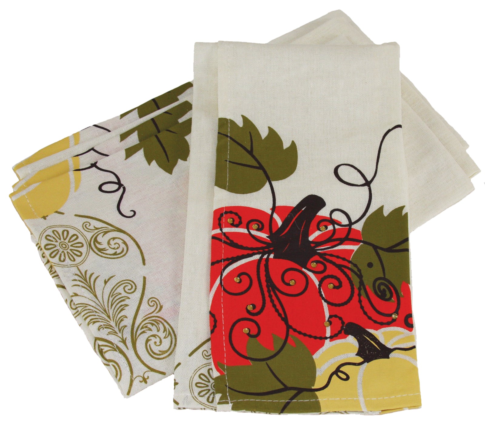 Pumpkin Harvest Polyester Embellished Kitchen Towel