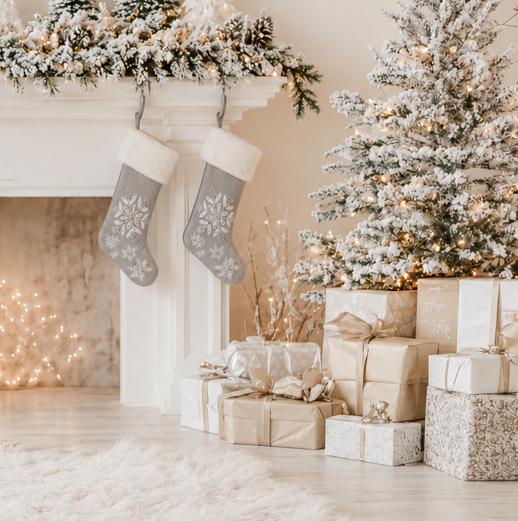 Glistening Snow Christmas Stocking