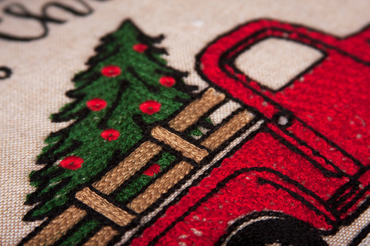 ML17131 Christmas Truck Pillow 13x18
