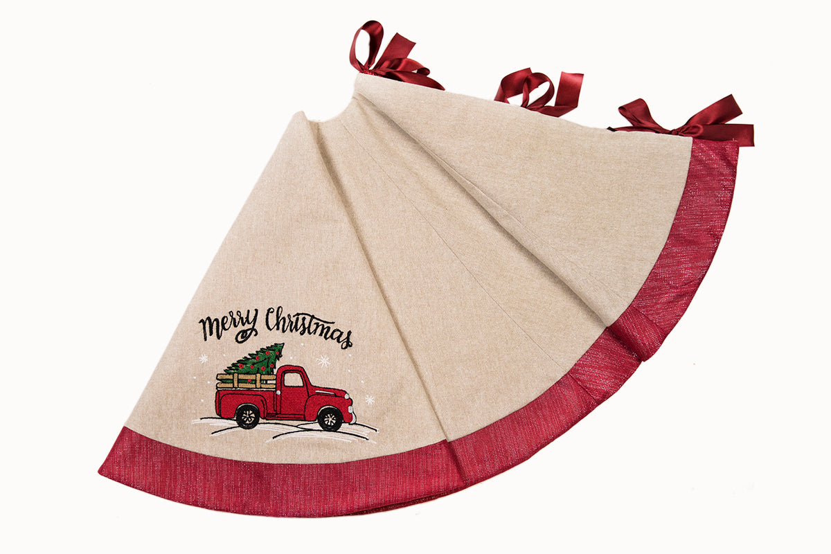 ML17131 Christmas Truck Tree Skirt 56 Round
