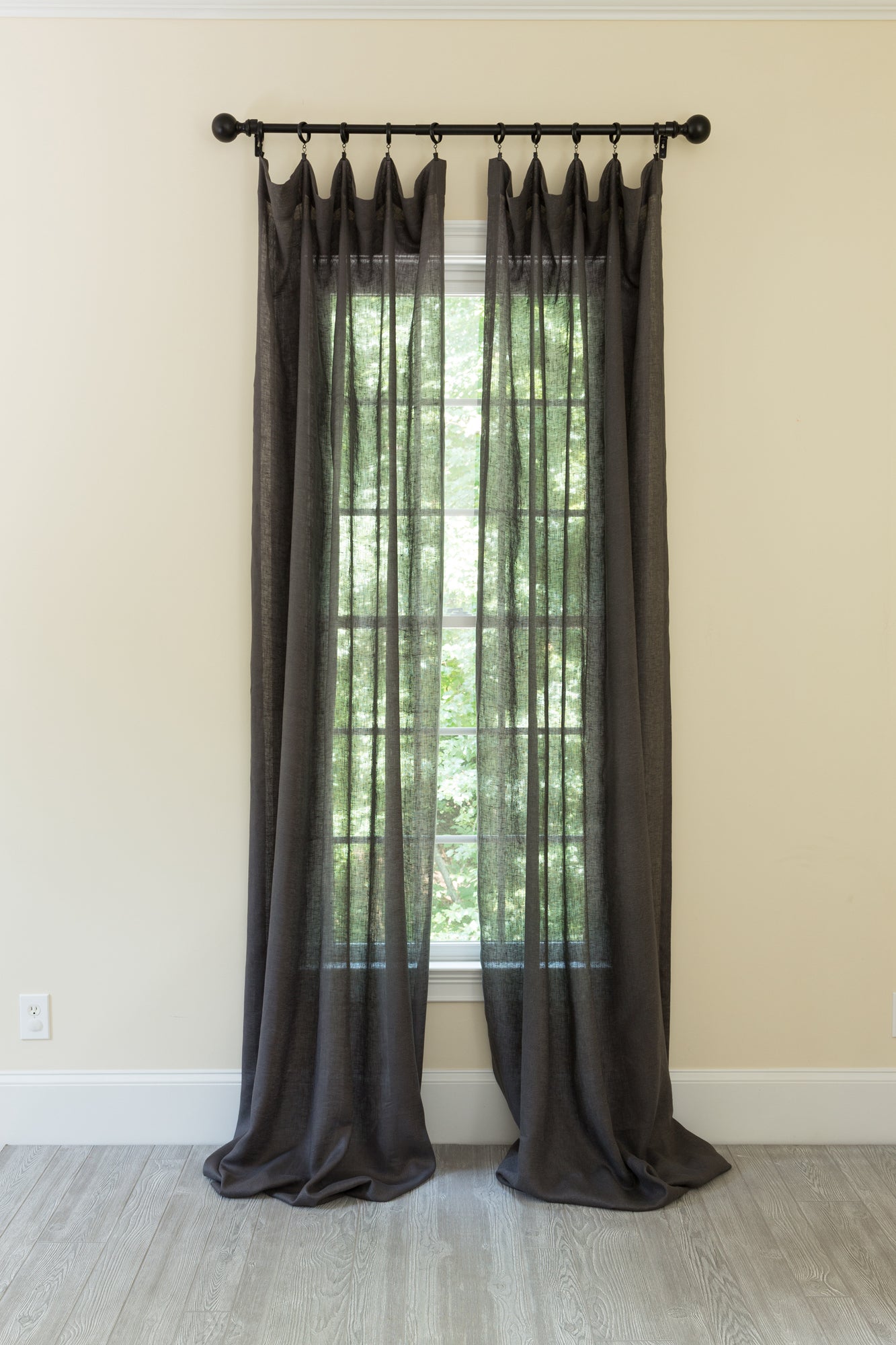 Classic Linen Sheer Rod Pocket Curtain Panel