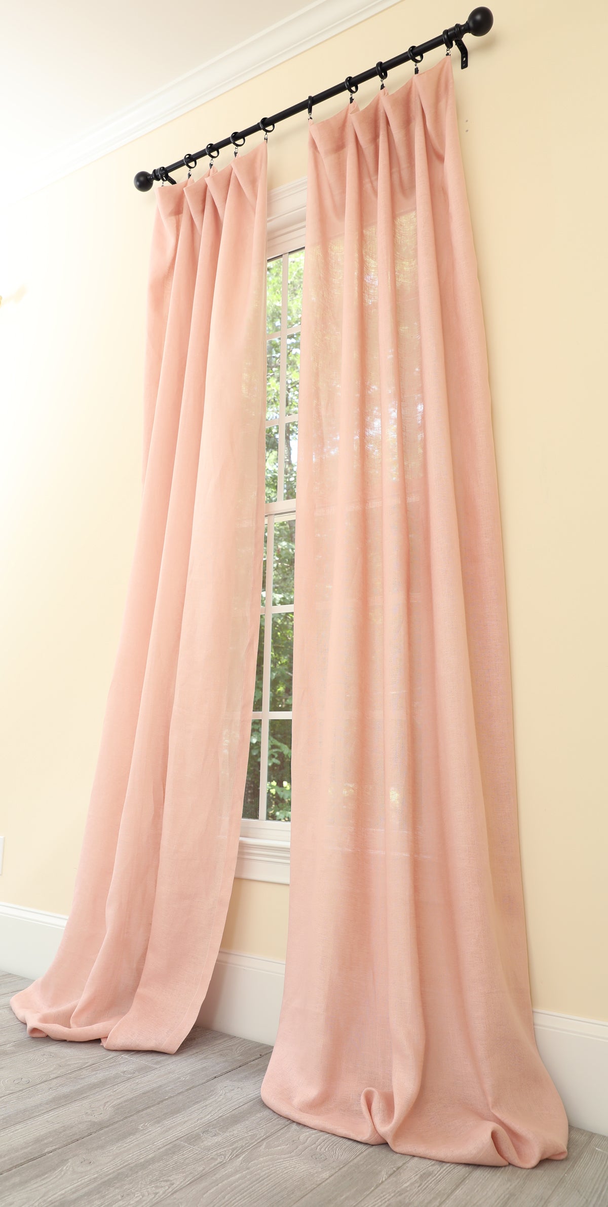 Classic Linen Sheer Rod Pocket Curtain Panel