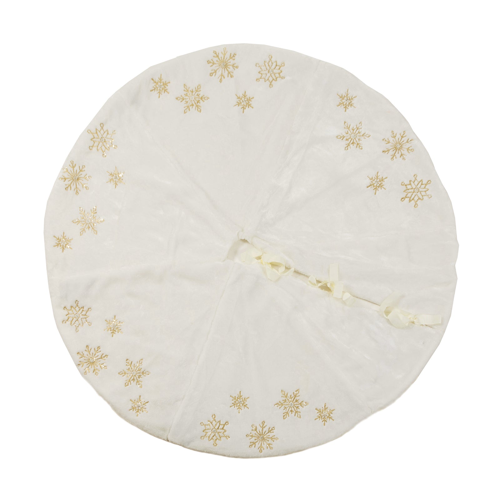 XIA HOME FASHIONS Snowflake Sequin Plush Tree Skirt Grey 56in