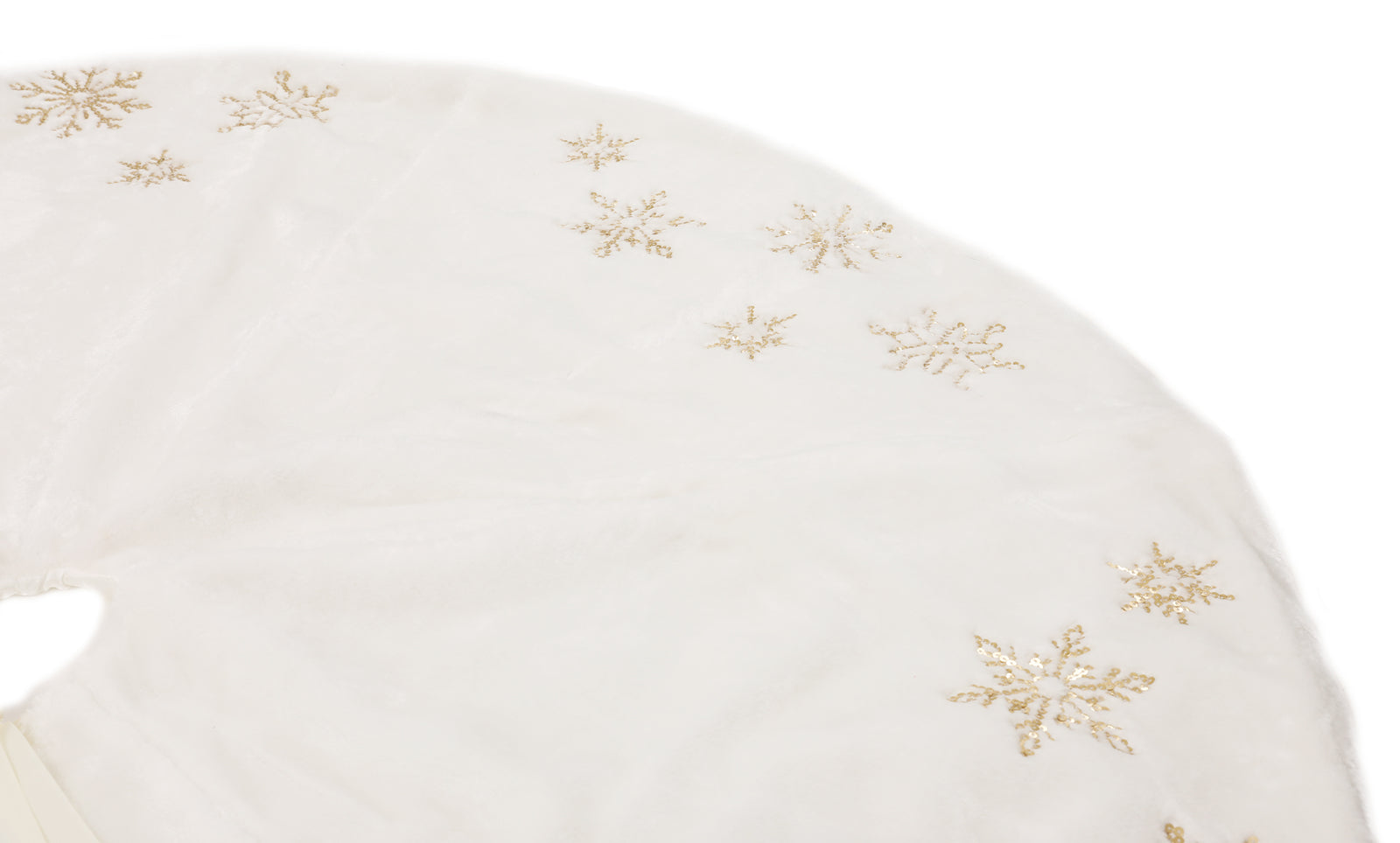 XIA HOME FASHIONS Snowflake Sequin Plush Tree Skirt Grey 56in
