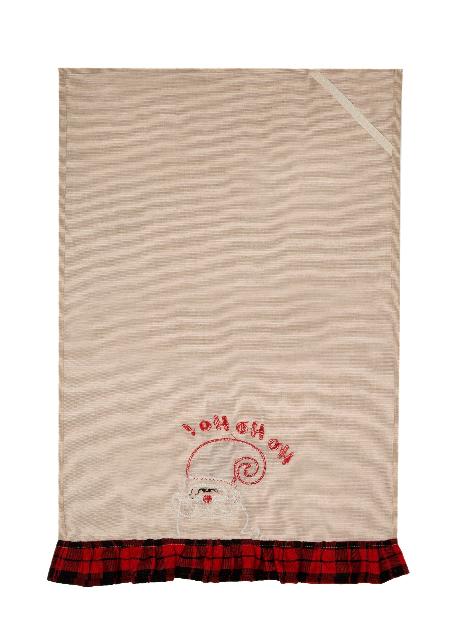 ML21009 HO HO HO Santa Appliqué Christmas Tea Towel 17x27 Polyester
