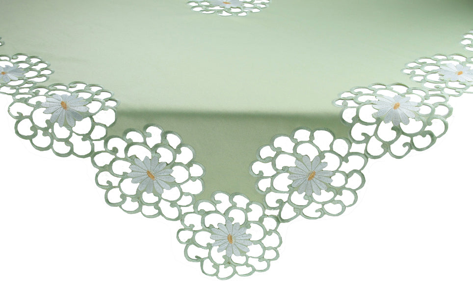 Xia Home Fashions Daisy Floral Cutwork Table Topper 34x34 Inch Copper