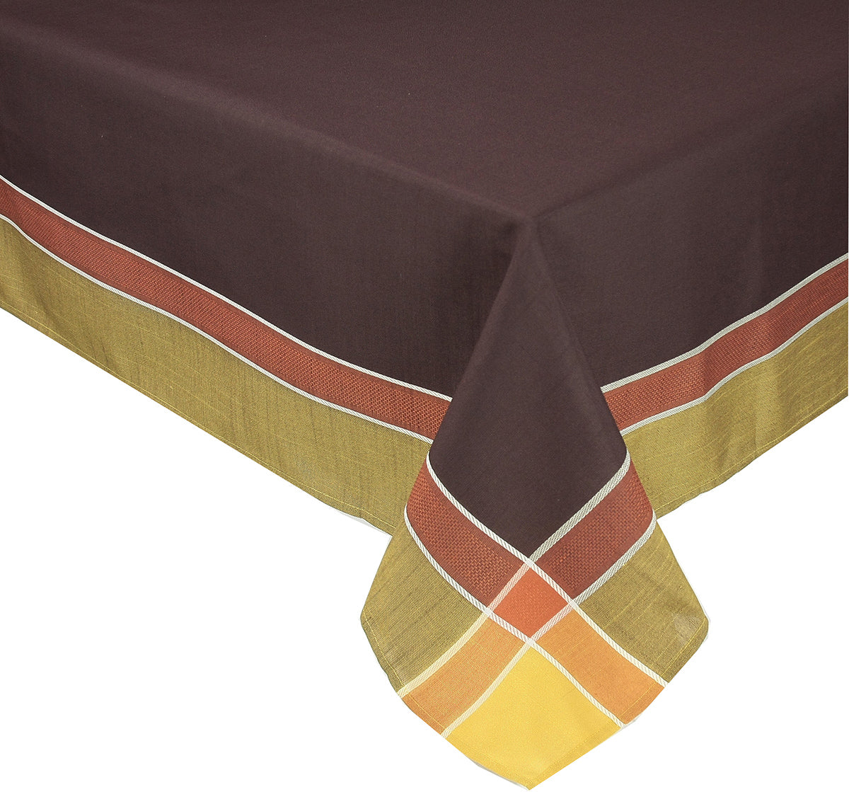 Xia Home Fashions Woven Border Tablecloth 60x60 Inch Celery