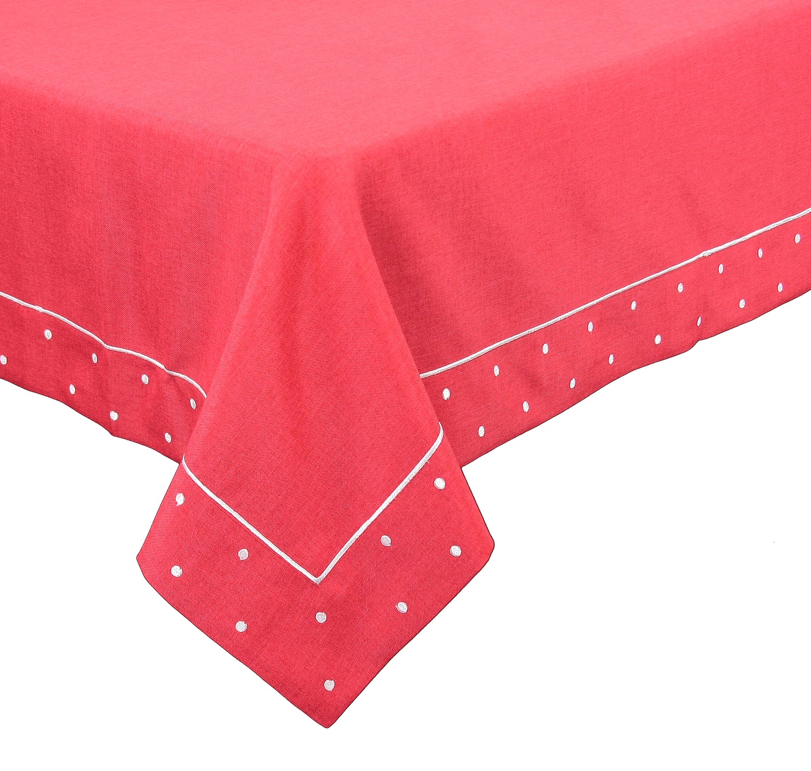Xia Home Fashions Polka Dot Tablecloth 60x60 Inch Chambray