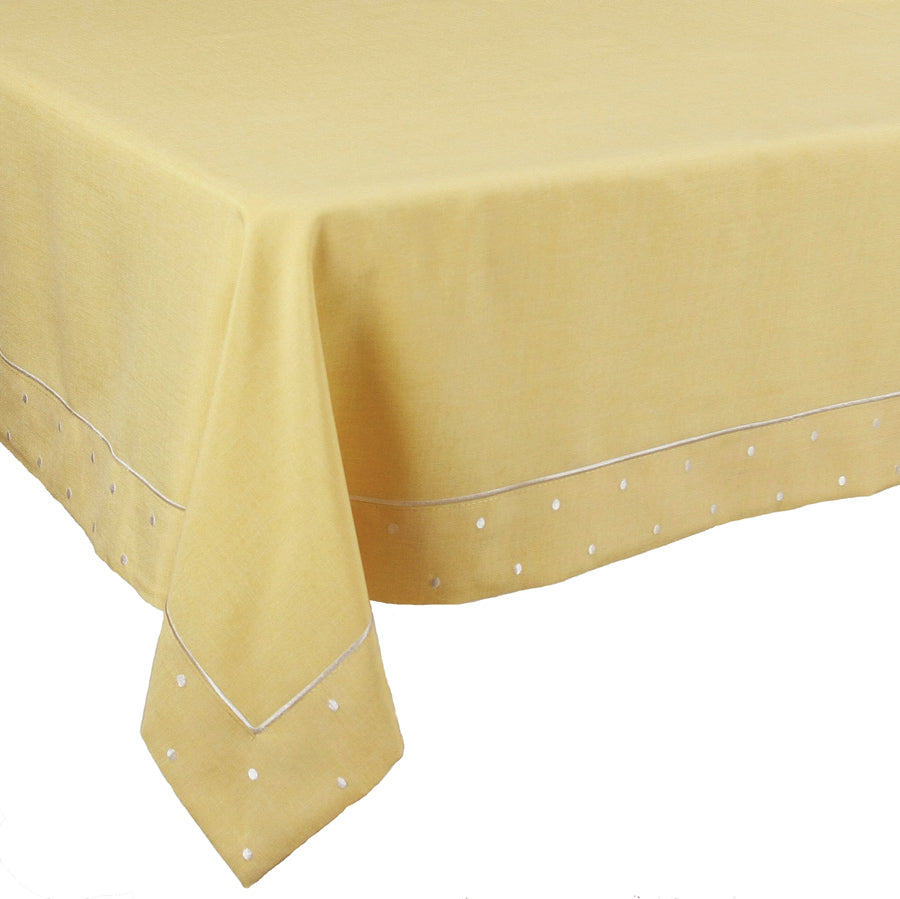 Xia Home Fashions Polka Dot Tablecloth 60x60 Inch Chambray