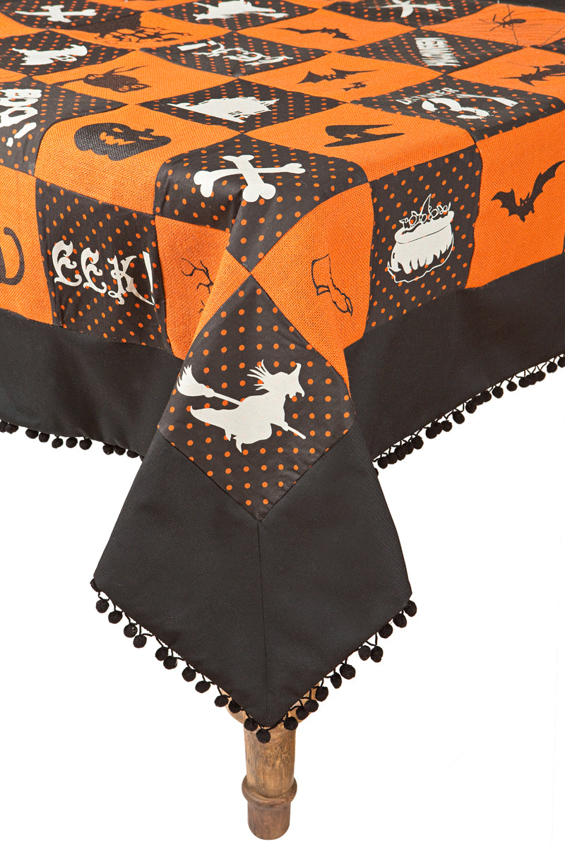 XD15834B Halloween Patchwork Tablecloth 50x50