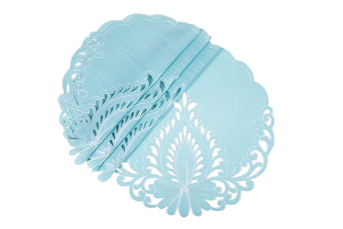 No Holiday White Polyester Placemats, Chargers, & N 16 x 16