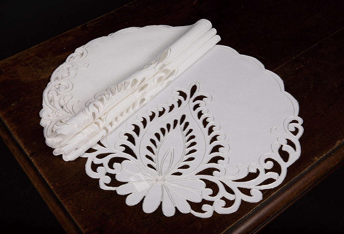 No Holiday White Polyester Placemats, Chargers, & N 16 x 16
