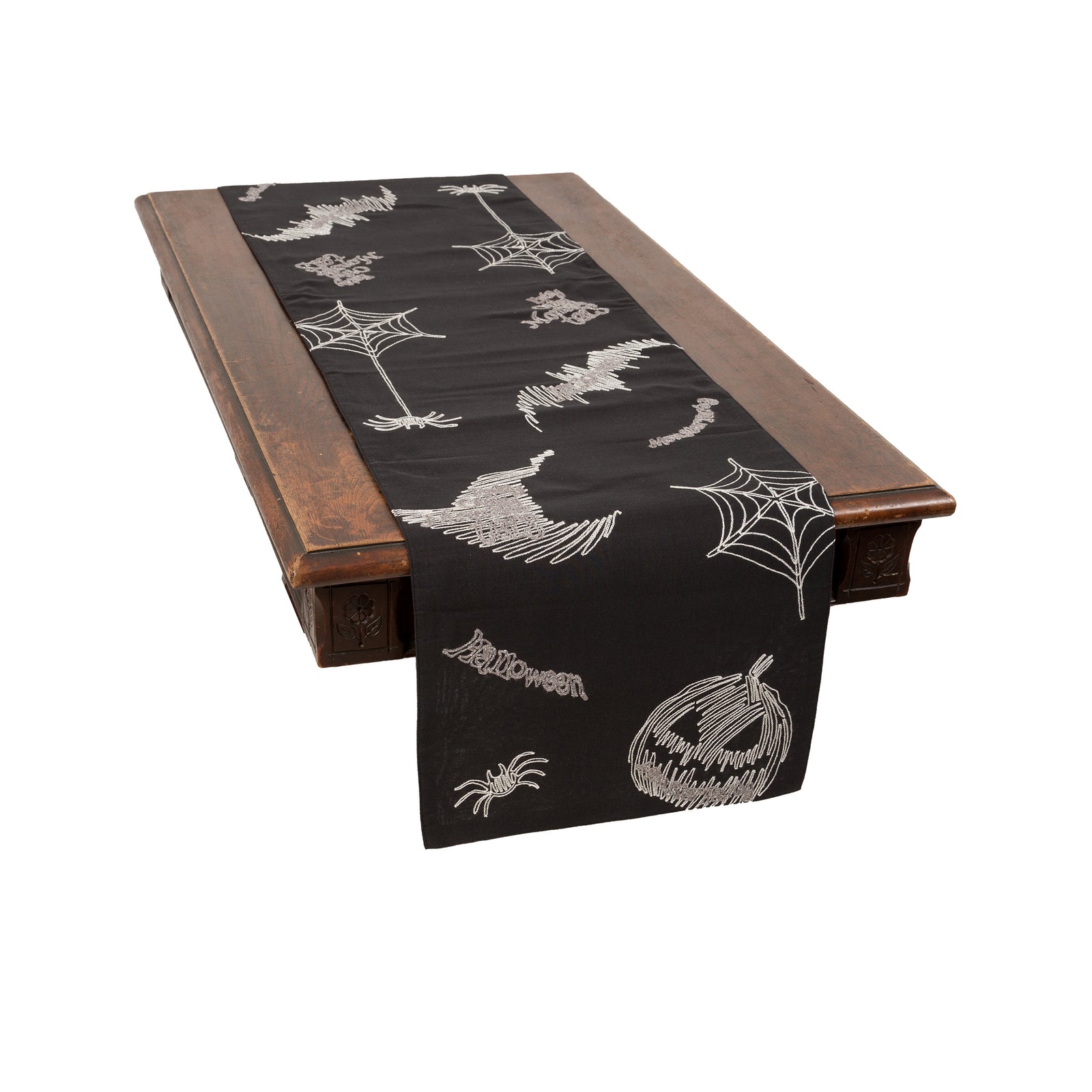 XD18802 Happy Halloween Table Runner 16x36 Black