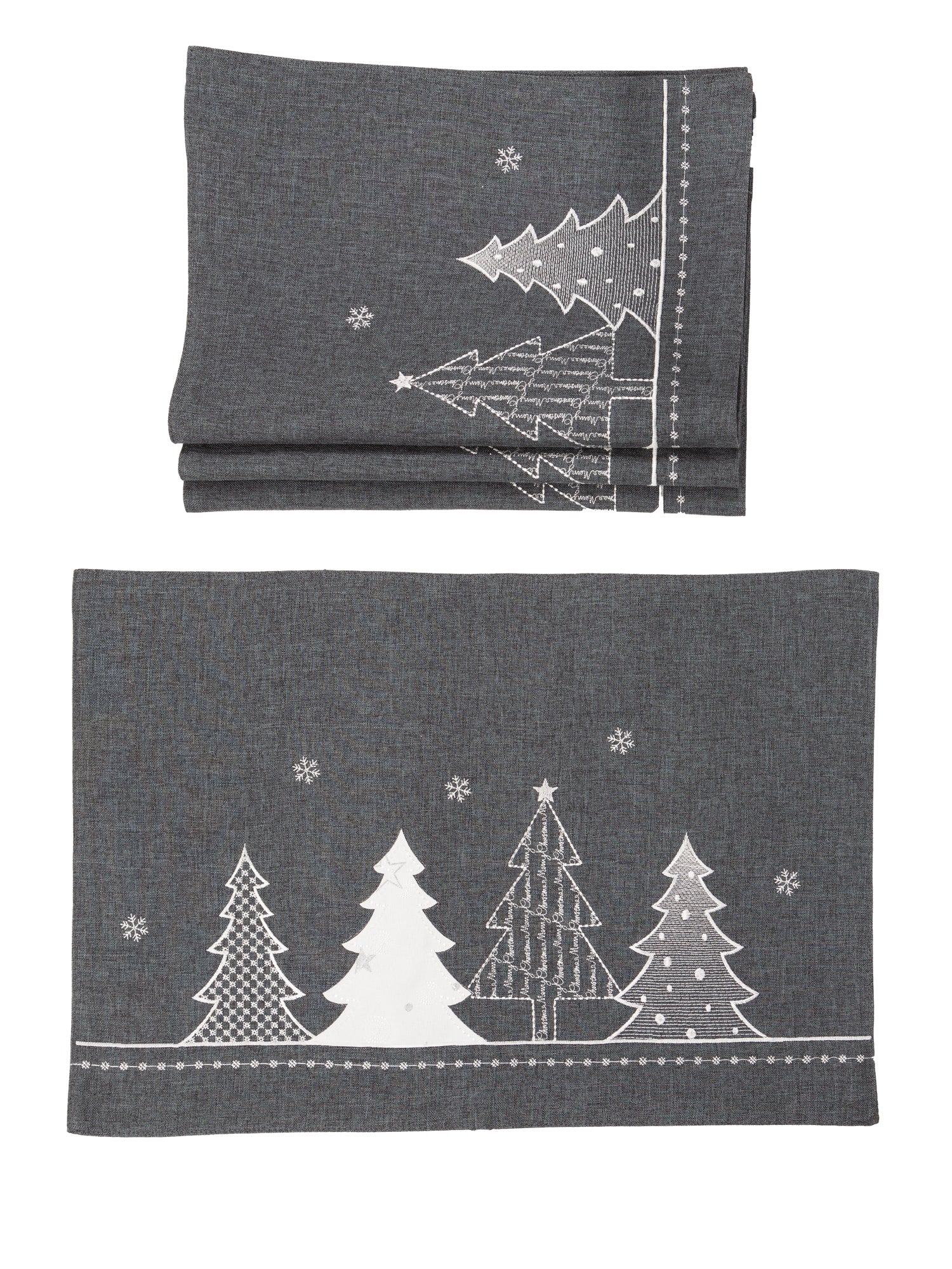 XD18902 Double Layer Placemats Set of 4 14x20 Dark Gray