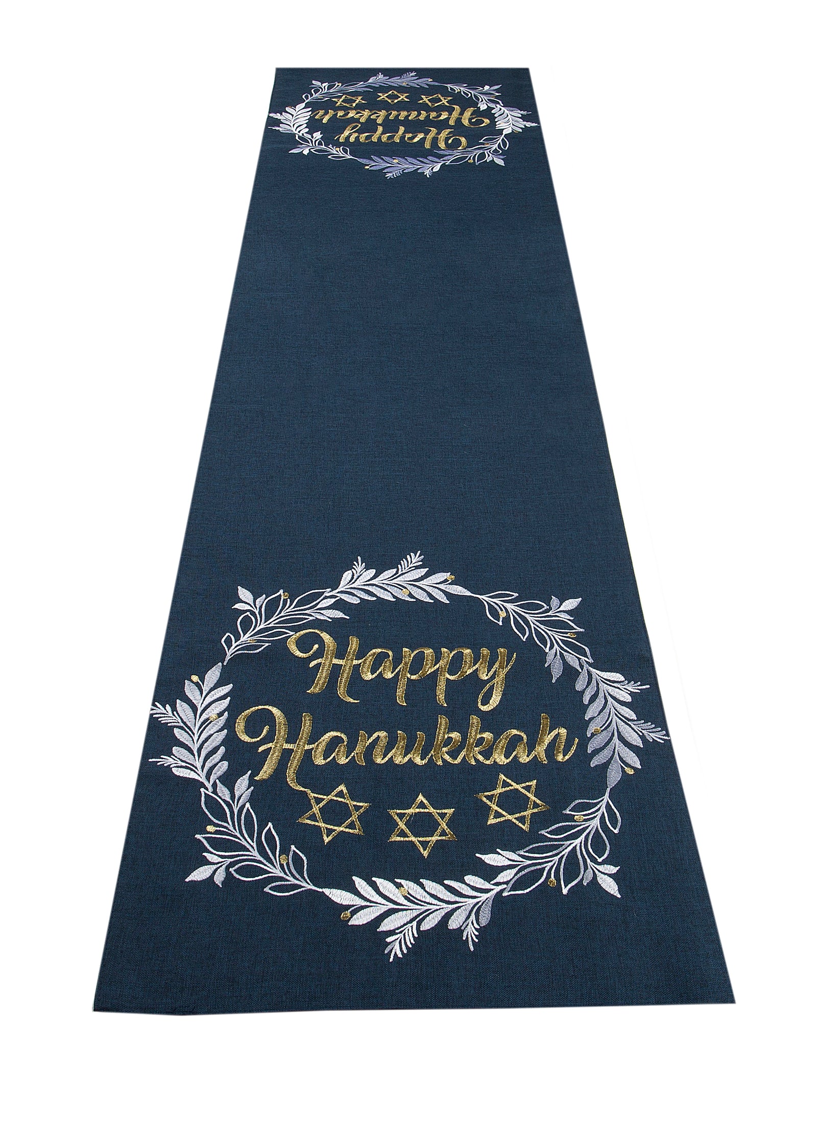 XIA HOME FASHIONS Happy Hanukkah Embroidered Table Runner 15x70