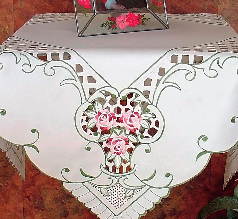 Xia Home Fashions Tearose Cutwork Napkin 19x19 set of 4