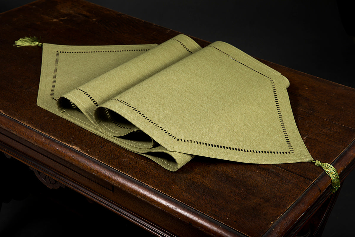 XD915918-Melrose Poliviscose Table Runner Hemstitch Solid 16x72 Gold