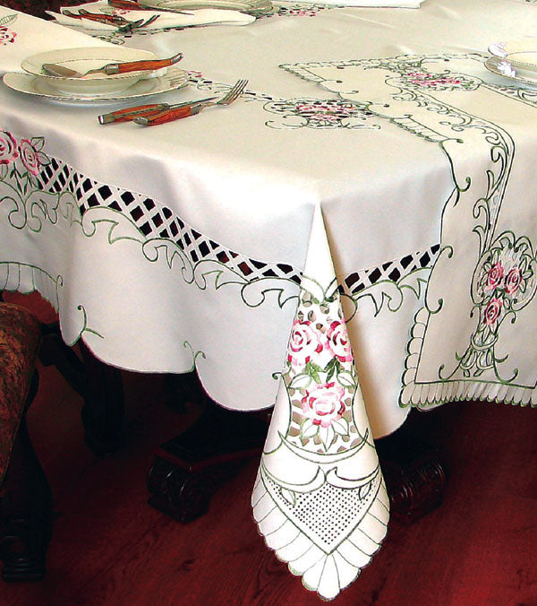 Xia Home Fashions Tearose Cutwork Napkin 19x19 set of 4