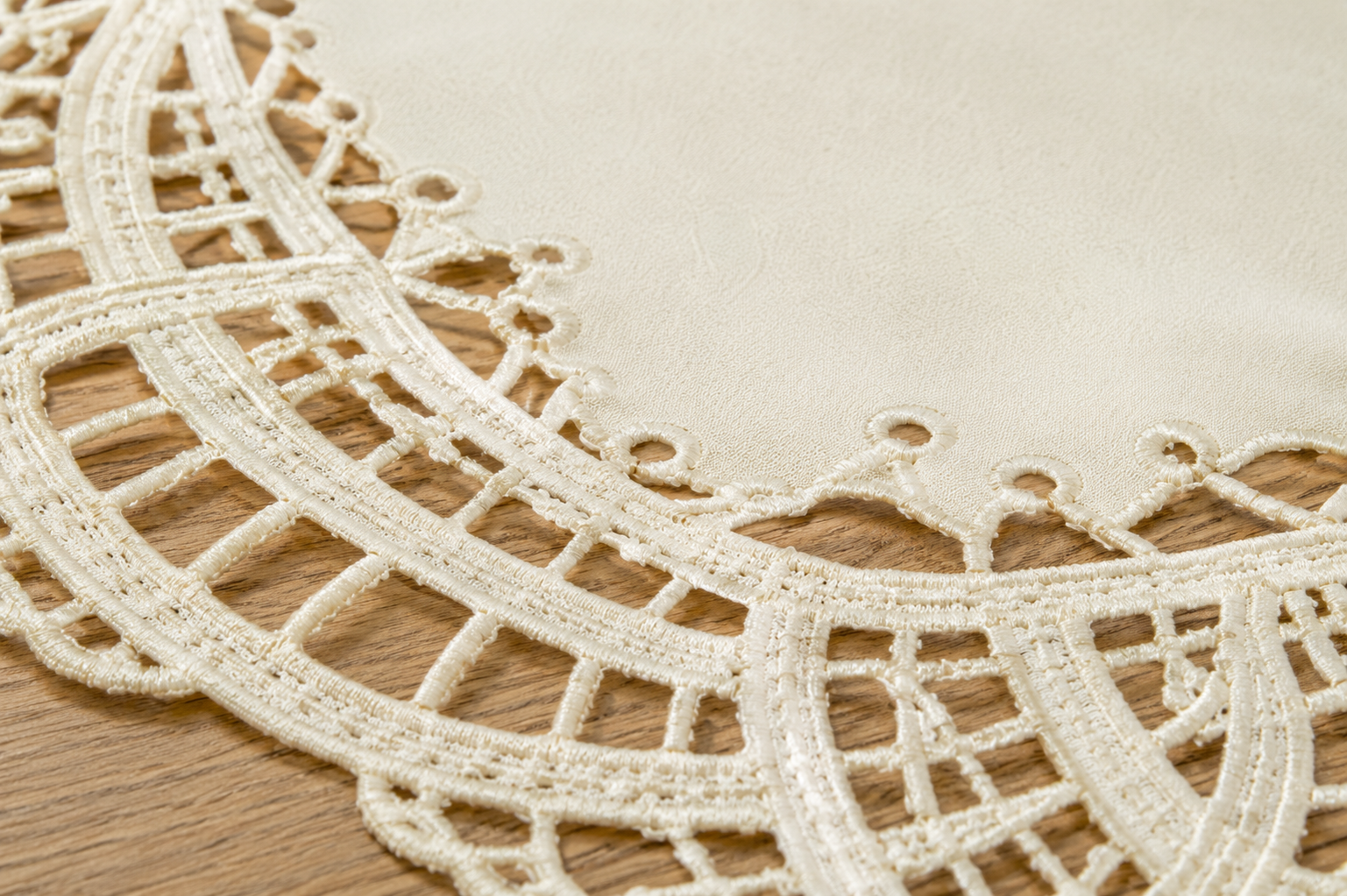 Xia Home Fashions Lace Cutwork Table Topper 36x36 Inch Ivory