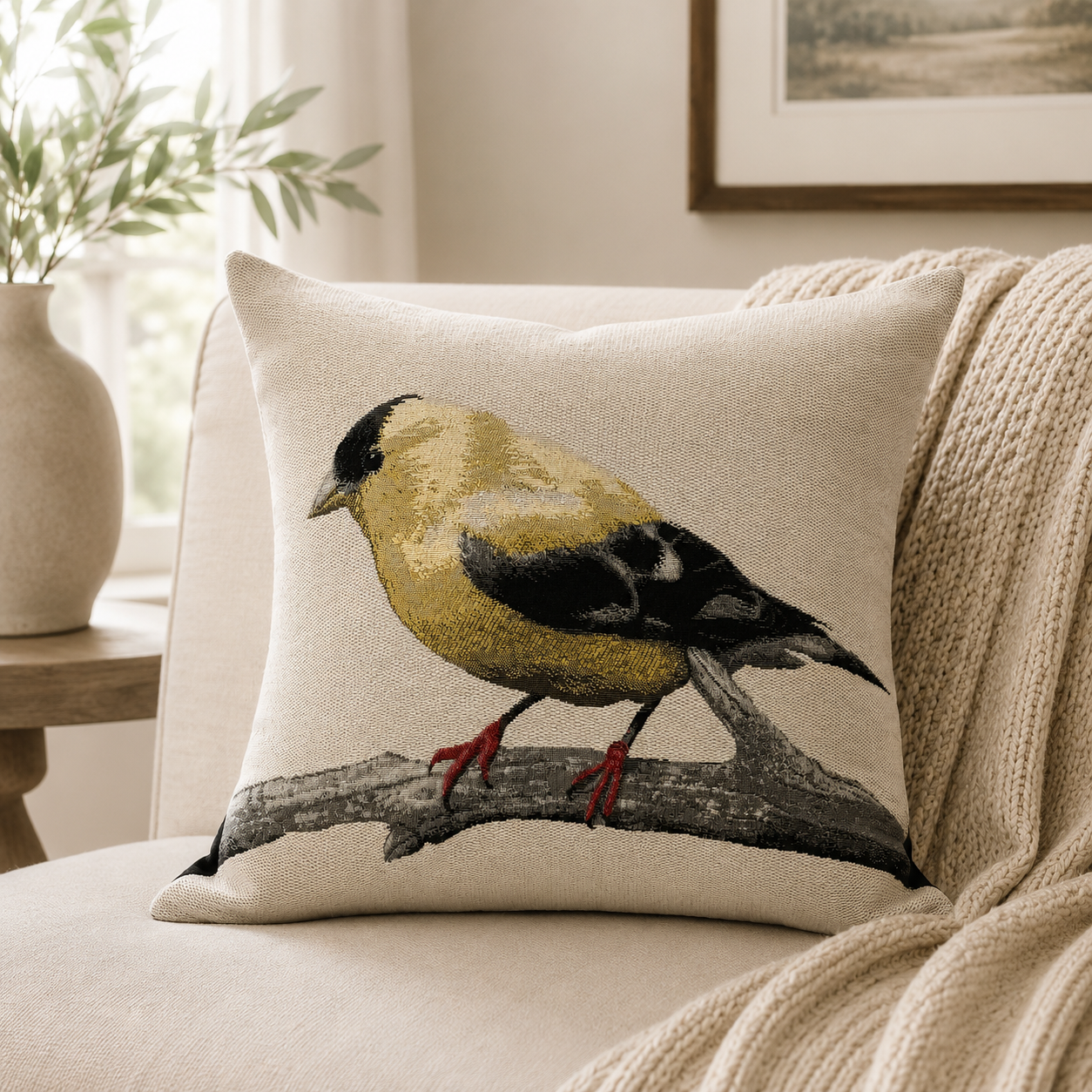 Bird Embroidery Decorative Pil Pillows