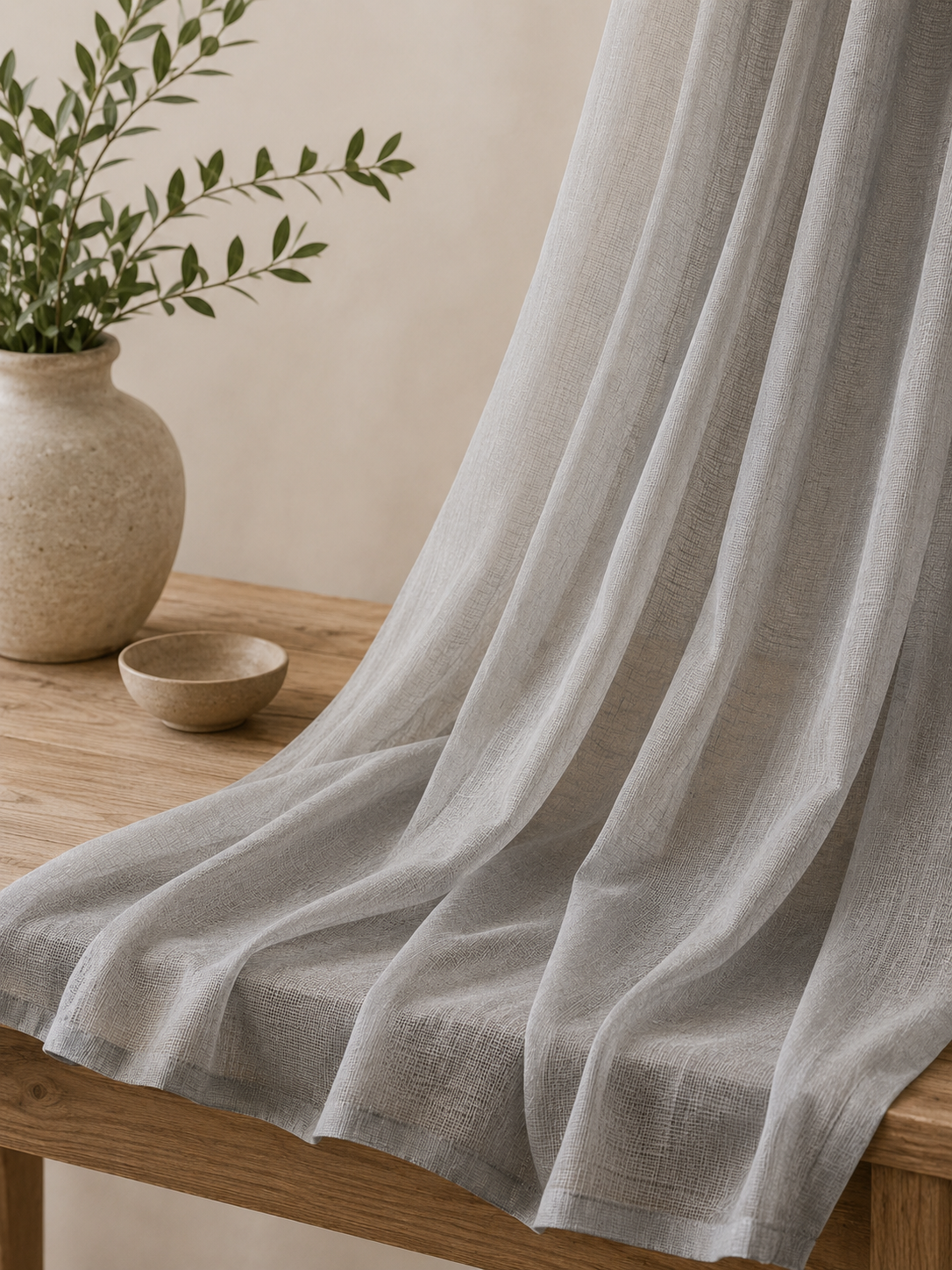 ML16606 Sierra Sheer Rod Pocket Curtain Panel 52x96 Gray Polyester