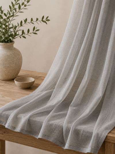 ML16606 Sierra Sheer Rod Pocket Curtain Panel 52x96 Gray Polyester
