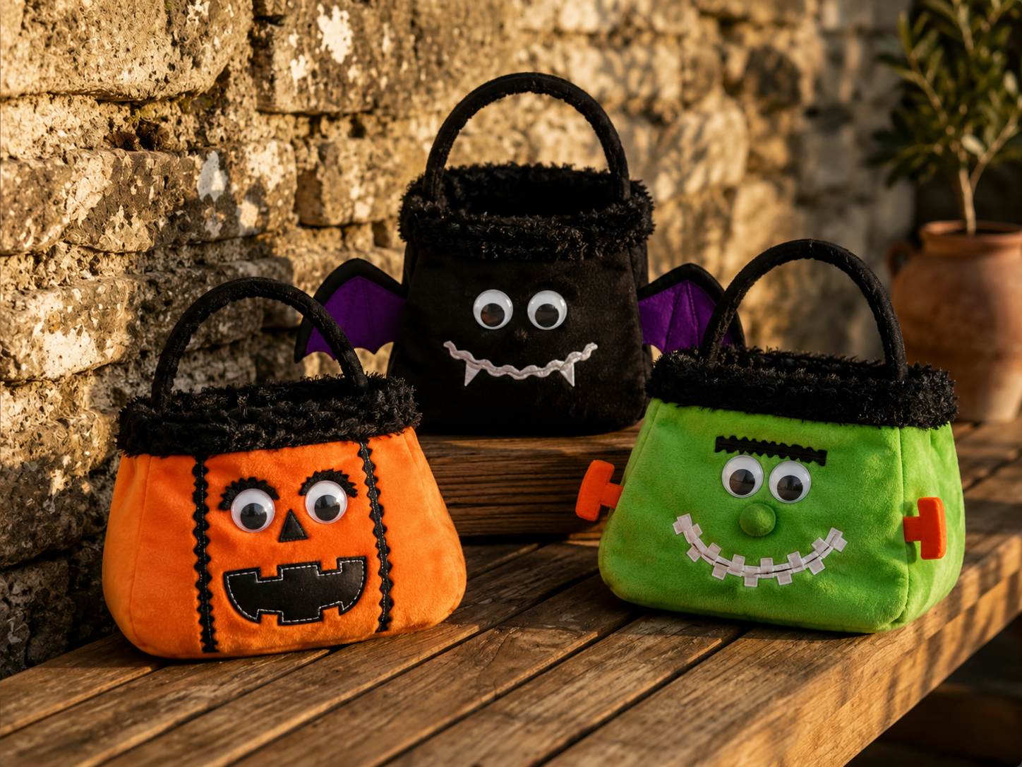 XD15836A Jack-O-Lantern Treat Bag 7x7x13