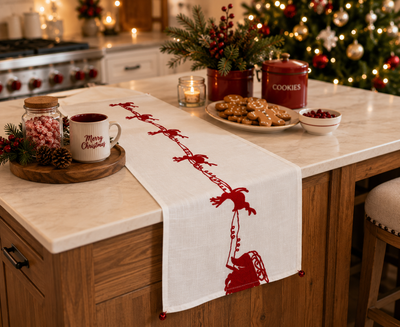 Holiday Reindeer Table Runner
