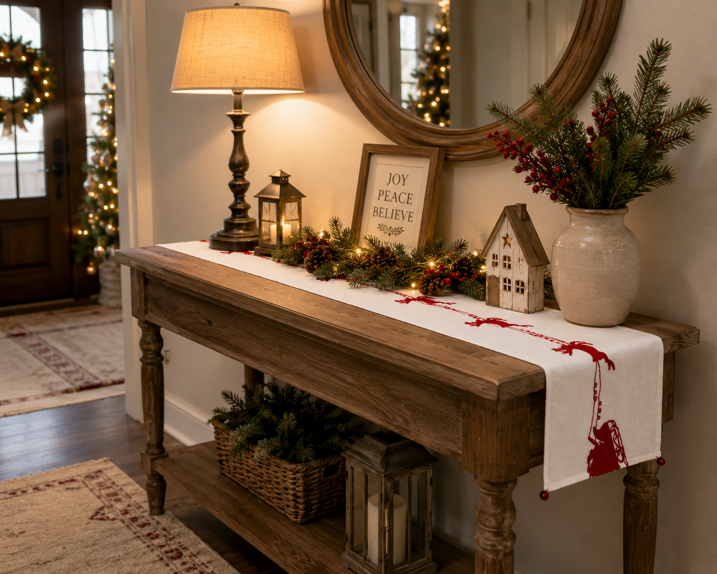 Holiday Reindeer Table Runner