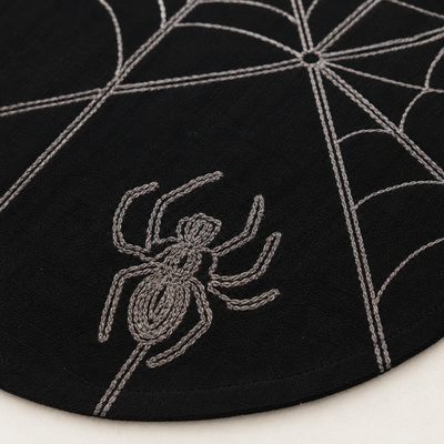 XD18801 Spider Web Round Placemat 16in Set of 4 White