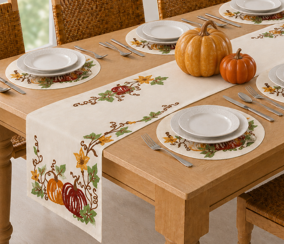 Harvest Pumpkins Table Runner