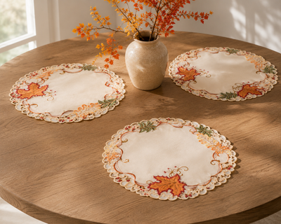 Autumn Leaf Scroll Placemats | Set of 4