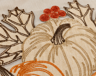 XD18804 Pumpkin Harvest Cutwork Embroidered Placemat Set of 4 14x20