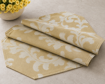 Xia Home Fashions Ivy Placemats Set of 4 14x20 Blue Taupe