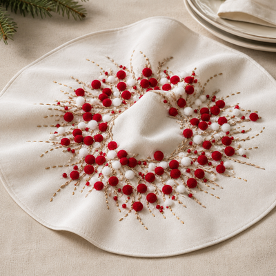 Holiday Berry Wreath Inch Doily