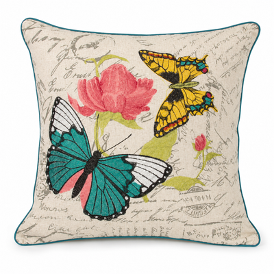Papillon on Rose Pillows