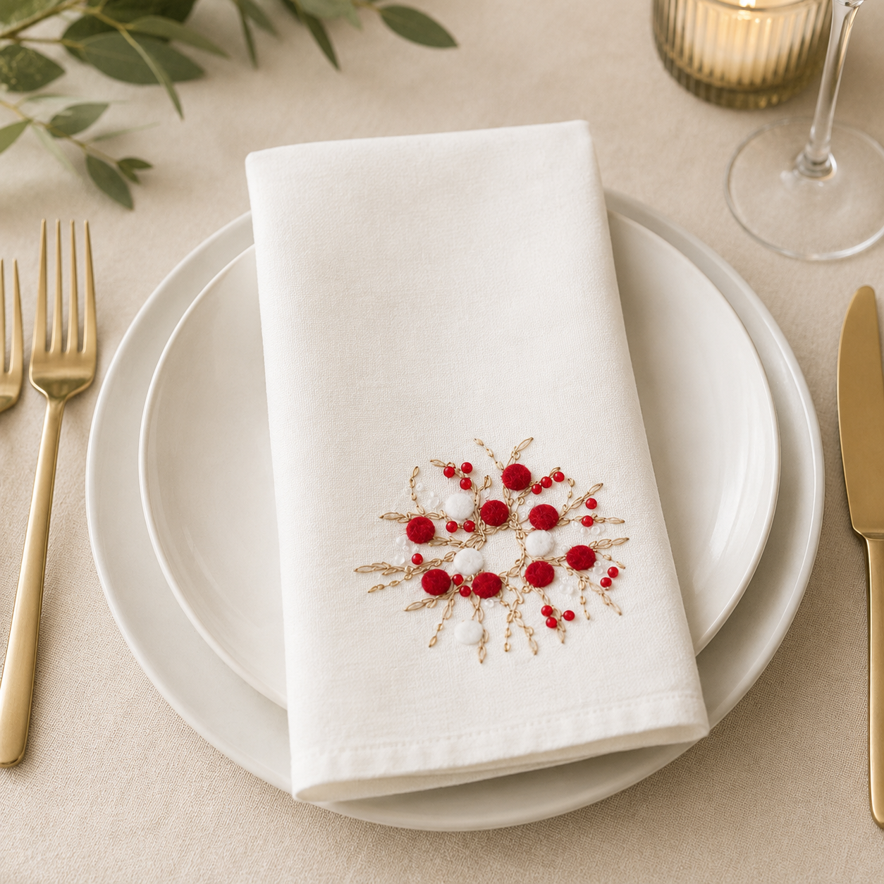 Holiday Berry Wreath Napkins