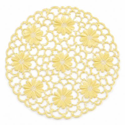 Xia Home Fashions Daisy Floral Cutwork Doilies 8 Inch Green Set of 4