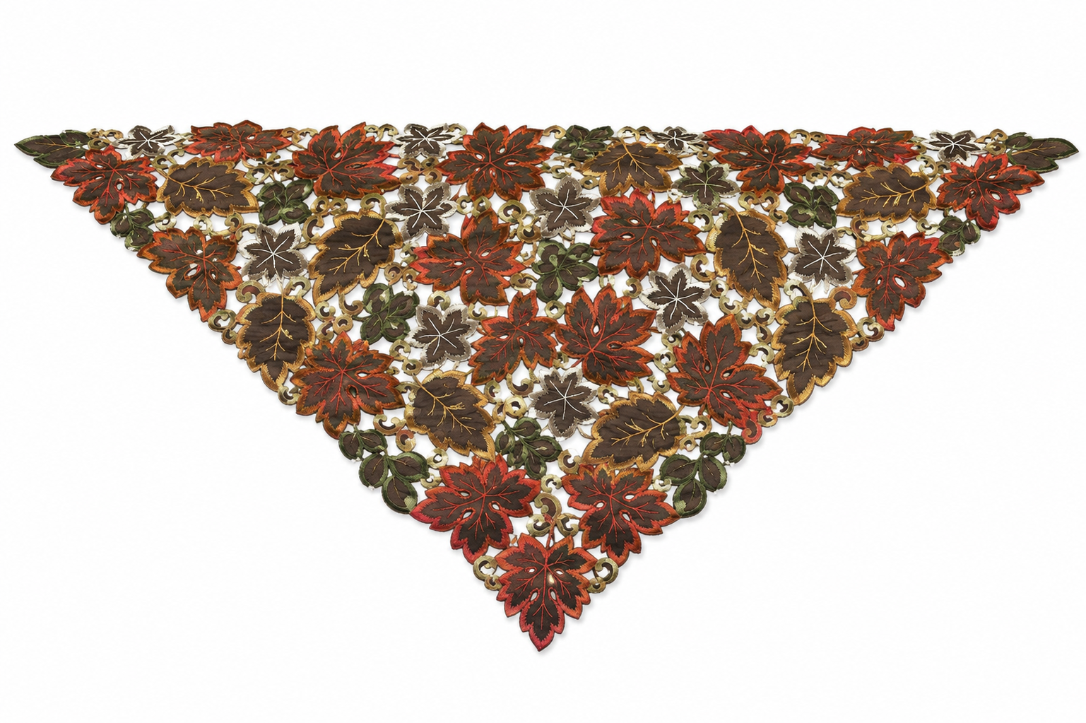 XD13019 Dainty Leaf Embroidered Cutwork Table Topper 34x34