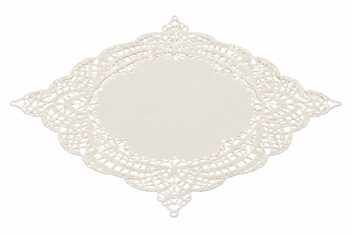 Xia Home Fashions Lace Cutwork Table Topper 36x36 Inch Ivory