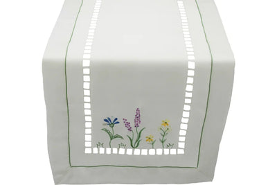 Xia Home Fashions Wildflower Garden Embroidered Hemstitch Doilies Set of 4 12 Inch Round