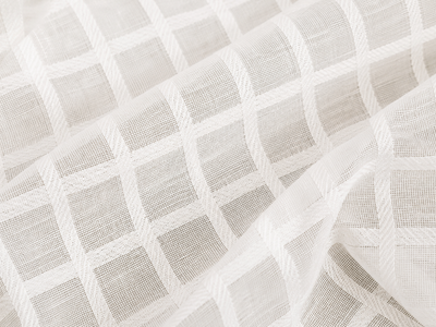 ML16246 Bonita Plaid Sheer Rod Pocket Curtain Panel 52x108 White Polyester