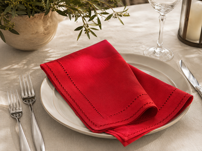 Xia Home Fashions Double Hemstitch Napkins 20x20 Inch Pine Set of 4