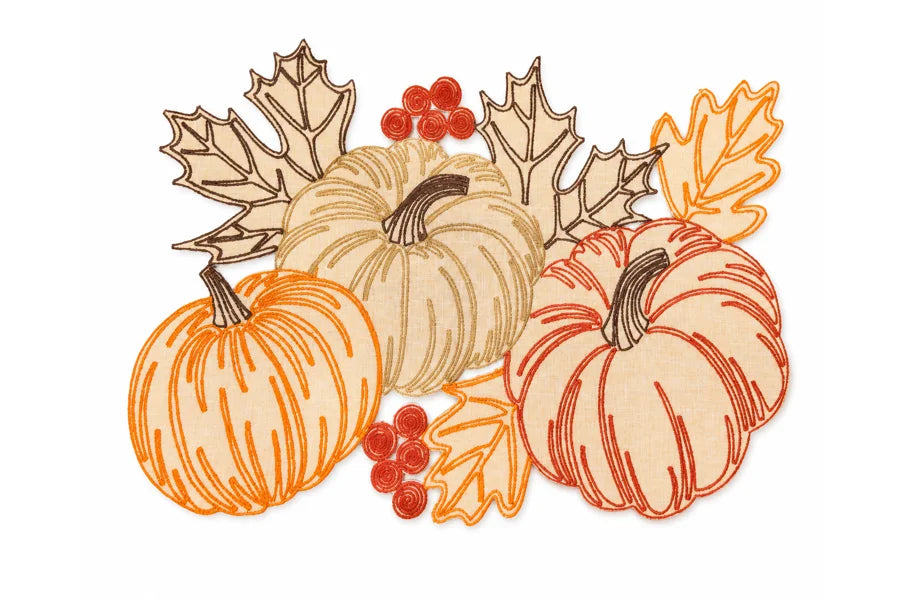 Pumpkin Harvest Cutwork Placemats | Set of 4