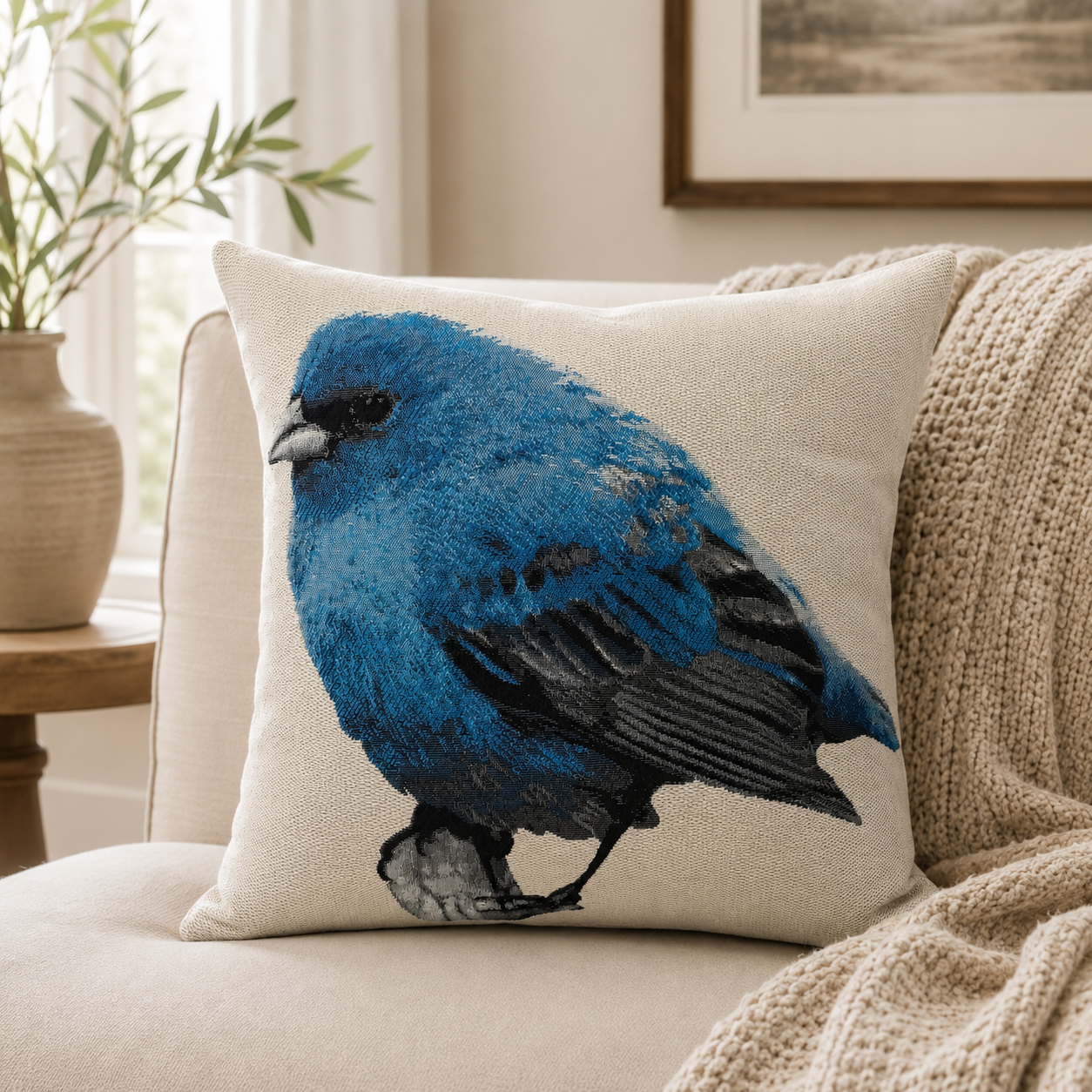 Bird Embroidery Decorative Pil Pillows