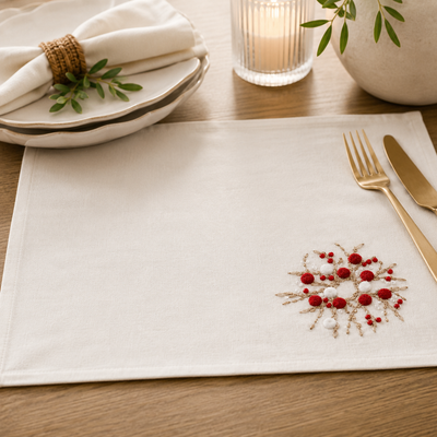 Holiday Berry Wreath Placemat