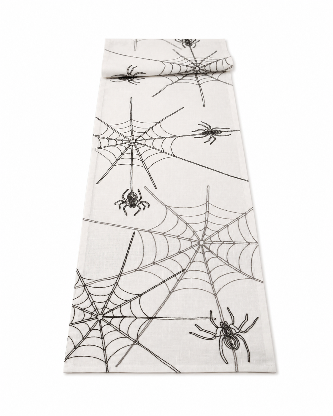 XD18801 Spider Web Table Runner 16x36 White