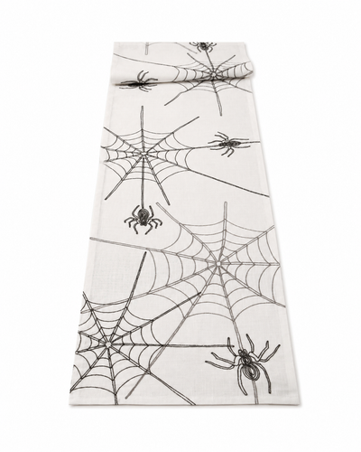 XD18801 Spider Web Table Runner 16x36 White