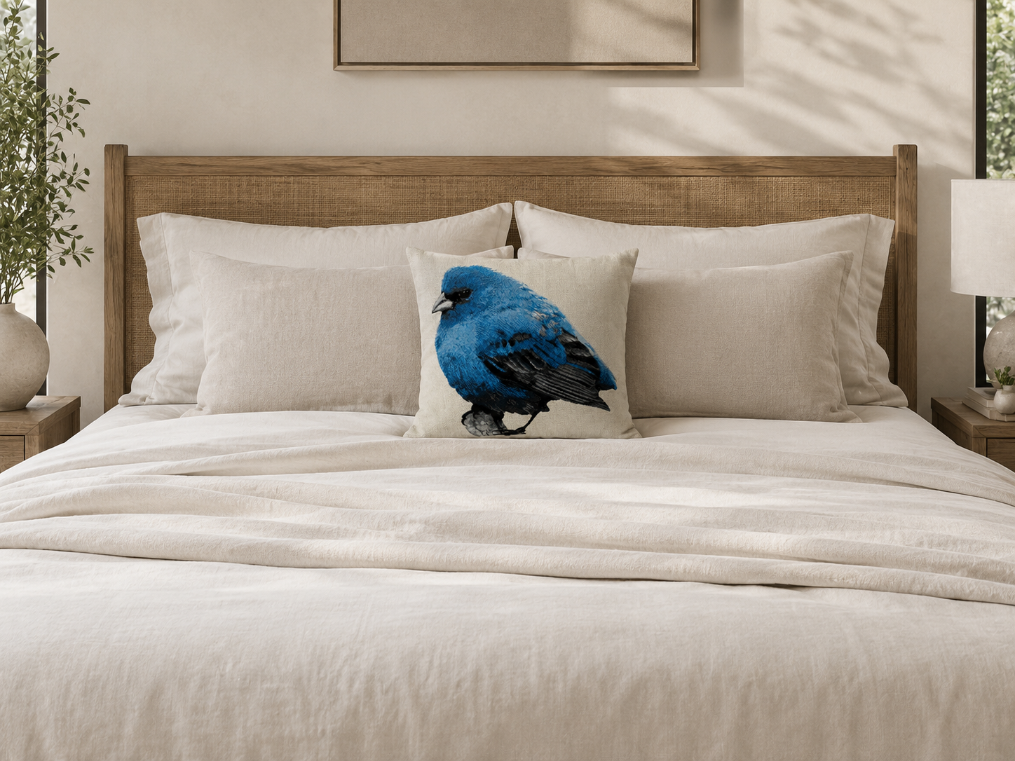 Bird Embroidery Decorative Pil Pillows