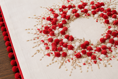 Holiday Berry Wreath Table Runner